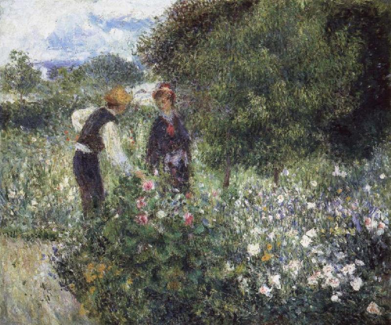 Pierre-Auguste Renoir Conversation with the Gardener Norge oil painting art